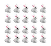 20pcs Mini Resin Bunny Figures Miniature Fairy Garden Rabbit White Rabbit Figurine Garden Ornament Diy Decoration