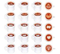 20Pcs Mini Resin Coffee Cup 5 Style Miniature Coffee Mug Tiny Drink Beverage Fake Food Kitchen Set Tableware Cup Ornament Dollhouse Accessory for Doll Kitchen Play Party Deco Keychain Earring Making