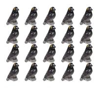 20pcs Mini Resin Crows Figures,Black Halloween Ravens Figurines Tiny Little Black Crows For Micro Landscape Spooky Scene Decoration And Halloween Table Decorations,Summer Decor