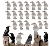 20Pcs Mini Resin Crows Figurines,Black Halloween Ravens Figurines Tiny Little Black Crows for Micro Landscape Spooky Scene Crows Bulk Decoration and Halloween Table Decorations
