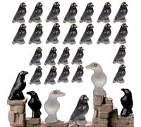 20Pcs Mini Resin Crows Figurines,Black Halloween Ravens Figurines Tiny Little Black Crows for Micro Landscape Spooky Scene Crows Bulk Decoration and Halloween Table Decorations