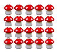 20pcs Mini Resin Mushroom Fairy Garden Accessories Zen Garden Accessories, Mini Fairy Houses Village Kit, Micro Landscape Ornaments for Terrarium Plant Potted Bonsai Aquarium Outdoor Decor (Red)