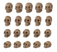 20pcs Mini Resin Skull Heads, Halloween Mini Skull Figures Small Skeleton Heads Miniature Skeleton Heads Tiny Skulls for Crafts Halloween Micro Landscape Table Decor