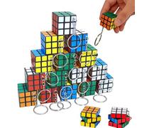 20Pcs Mini Rubix Cube Keyrings, 3x3cm Rubix Cube Keyring, Mini Puzzles for Party Bags, Rubix Cube,Party Bags