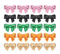 20pcs Mini Sequin Bow, 5 Colors Shiny Bow Iron on Patches Cute Chenille Patches Iron on Patch Embroidery for Hats Clothing Bags Jackets Jeans Backpacks