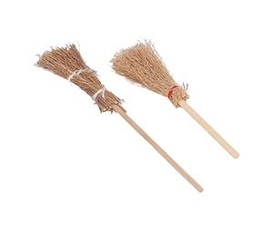 20PCS Mini Witch Broom 14CM Mini Witch Broom, Ornament 10CM Halloween Straw Craft for Cosplay School Party Birthday Wedding