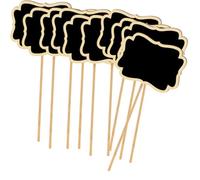 20pcs Mini Wooden Blackboard Plant Signs for Herb Pots and Labels | Reusable Black Surface, Easy Insertion, for Gardeners, Office Displays, Craft Fairs, Weddings