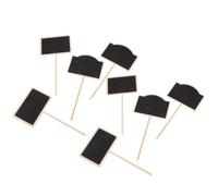 20pcs Mini Wooden Chalkboard Picks with Stick, Black Plant Signs | Smooth Burr-free Surface, Insert Design, Desktop Decoration, Classroom Displays, Christmas Events, Suitable for Teachers