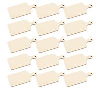 20pcs Mini Wooden Cutting Board with Handle, Unfinished Craft Slice | Smooth Natural Finish, Suitable for Wood Burning, Classroom Activities, Name Tags, Projects and Rustic Kitchen Display