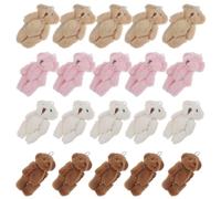 20pcs Miniature Bear Figurines 6cm Plush PP Cotton Decorative Charms