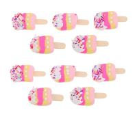 20pcs Miniature Ice Cream Hair Clip Charms, Kawaii Dessert Polymer Clay Cabochons, Flat Back DIY Scrapbook Embellishments for Hair Accessories and Craft Decoration