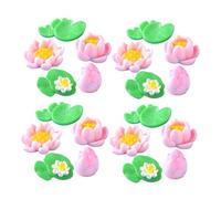 20Pcs Miniature Resin Lotus Flower and Leaf Ornaments Elegant Aquarium Decor for Fish Tanks Dollhouses and Landscapes Weather Resistant Easy Installation