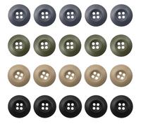 20PCS Mix Color Resin Button 4 Hole 0.8 Inch Army Military Buttons Sewing Button for Pants Jacket Uniforms Bags Accessorie Army Military Buttons (Mix Color 1, 32L=20MM)