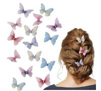 20PCS Mixed Color 3D Double Layer Butterfly Hair Barrettes - Butterfly Hair Accessories for Girls, Teens & Women - Perfect for Christmas & Birthday Gifts