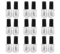 20pcs Ml Glass Nail Polish Bottle with Brush Cap the Go Touch Ups | Thick Body, Screw Mouth Design, Space Saving Storage, for Polish or Eyelash Glue