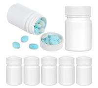 20pcs Ml Portable Pill Case for Travel, White PE Storage Bottle | Pill Bottles with Lids, Spiral Structure, Easy Opening, Lightweight Design, Enough Space for Daily Use