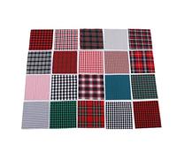 20Pcs Modern Tartan Fabric Quilting Fabric Patchwork Quilt Charm Squares 25x25cm Plaid Fabric for Sewing