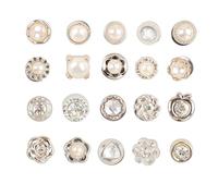 20Pcs Modesty Pins, No Sew Women's Shirt Buttons, Anti Exposure Fixed Brooches for Low Cut Tops Cardigans, Safety Brooch Pins for Dress Blouse Low Cut Tops Cloth Decoration (20 Styles)