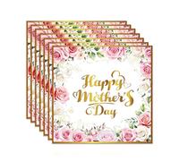20pcs Mothers Day Napkins Paper, Happy Mothers Day Decorations Table Serviettes 2-Layer Pink Flower Gold Lettering Paper Napkins Party Napkin Tableware Supplies, 33 * 33cm