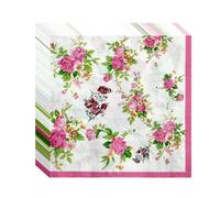 20pcs Mothers Day Napkins Paper, Mothers Day Decorations Table Serviettes 2-Layer White Pink Flower Paper Napkins Party Napkin Tableware Supplies, 33 * 33cm