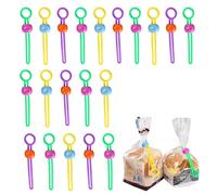 20Pcs Multi-Purpose Food Sealer, Reusable Colored Sealing Tape Elastic Cord Organizer Detachable Zip Cable Ties for Sealing Food Bags Organizing Wires (Random Color)