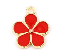 20PCs Multicolor Enamel Charms Sweet Flower Gold Color For DIY Handmade Jewelry Necklace Earring Making Finding Pendants 16x14mm Deft and Attractive