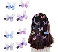 20Pcs Multicolor Mesh Butterfly Hair Clips 4.5x3.5cm Cute Alligator Snap Barrettes Stylish Hair Accessories for Girls Women Party Daily Wear