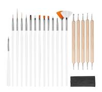 20pcs Nail Art Brush Tool Kit with Long Handle for Fine Designs
