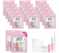 20pcs Nail Prep Tool Set Press On Nail Glue Nail Glue Strips Mini Nail File Nail Sticks Prep Pads Disposable Manicure Kit for Travel Home Nail Salon