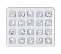 20pcs Nail Rhinestone for Nail Art Luxury Nail Decorations Box Set Sparkling Nail Rhinestones Decoration Set (Transparent)