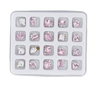 20pcs Nail Rhinestone for Nail Art Luxury Nail Decorations Box Set Sparkling Nail Rhinestones Decoration Set (Pink)
