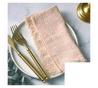20pcs Napkins Cloth 41x41CM Cotton Gauze Retro Burr Rustic Cheesecloth Textil Fabric Napkin Table Linen for Wedding, Birthday(Peach)