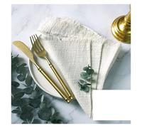20pcs Napkins Cloth 41x41CM Cotton Gauze Retro Burr Rustic Cheesecloth Textil Fabric Napkin Table Linen for Wedding, Birthday(Light Grey)