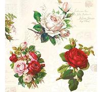 Serviette / Napkins 33 x 33 cm for Decoupage Technique / Pack of 20 English Roses Vintage