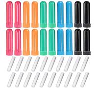 20Pcs Nasal Inhaler, Refillable Essential Oil Inhaler, Assorted Colors Safe PP Aromatherapy with Unscented Cotton Sliver, Reusable Nasal Inhalers for Essential Oils..