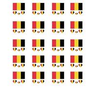 20PCS National Flag Face Tattoo Stickers - Waterproof Semi-Permanent Face Decals for Teams Supporters Families Teamsootball Fans (Belgium)