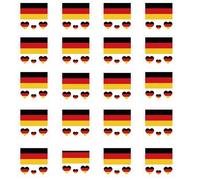20PCS National Flag Face Tattoo Stickers - Waterproof Semi-Permanent Face Decals for Teams Supporters Families Teamsootball Fans (Germany)