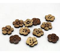 20pcs Natural Coconut Shell Sewing Buttons 18mm, 2 Holes Crochet Button for Knitting Clothes Shirt Sweater, DIY Crafting Decoration Button Painting Dolls Cardmaking Kid Art Craft (18mmFlower)