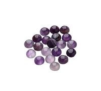 20pcs Natural Half Round Flat Back Cabochons Stones Beads Amethyst Semi Precious Gemstones Dome Cameos for Jewelry Making 10mm