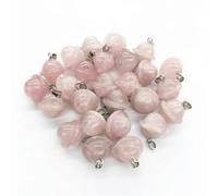 20PCS Natural Rose Quartz Stone Planet Pendant UFO Universe DIY Jewelry Making