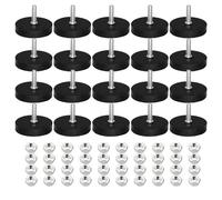 20pcs Neodymium Magnets, 22mm Round Neodymium Mounting Magnet with M4 Male Thread Stud Nuts, Non-Slip Rubber Coated Anti-Scratch Magnet for Lighting Bar Camera Cabinet