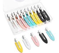 20pcs No Bend Hair Clips, No Crease Curl Pin Clips Creaseless Hair Clips with Storage Box for Girls Women Make Up Hair Styling (Pink, White, Black, Yellow, Green)