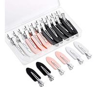 20pcs No Bend Hair Clips, No Crease Curl Pin Clips Creaseless Hair Clips with Storage Box for Girls Women Make Up Hair Styling (Pink, White, Black)