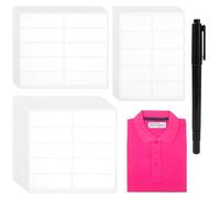 20pcs No Iron Fabric Labels, Washable Clothing Labels Self-Stick Write-On Name Tags for Clothes with 1 Permanent Fabric Marker for Day Care Camp Nursing Home College