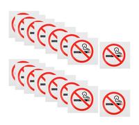 20pcs No Smoking Sign Sticker for Glass Doors, White Paper Adhesive | High Visibility Symbols, Peel and Stick Design, Offices and Waiting Areas, 0.03 Inch Thickness