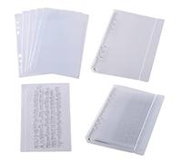 20PCS Notebook Binder Loose Leaf Bags with A5 6 Ring Binder Cover for DIY 6 Hole Planner Pages Refill Insert Insert Scrapbooking Paper Card Craft Cutting Dies Storage(Single Grid)