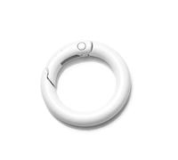 20Pcs O Ring Clasp Spring Gate Lobster DIY Carabiner Keychain Bag Clips Hook Making Dog Chains Findings Sullpies For Keyrings(White,25mm)