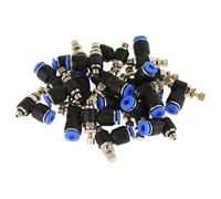 20Pcs OD 4mm Tube M5 Pneumatic Air Flow Speed Control Valve, Quick Connector for Pneumatic Systems, 360° Rotatable Plastic Body with PTFE - Sealed Thread