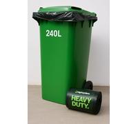 20pcs of 240L Heavy Duty Wheelie Bin Bags - 45 Micron | Everyday use | 1200mm * 1400mm |20 Bags per Roll | Refuse Sacks | Leak-Proof, Tear-Resistant Black Trash Bags | 1 Roll (20 Bags Total)