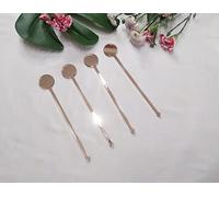 20pcs of Acrylic Disc Drink Stirrer, Personalized Mirrored Drink Stirrer Swizzle Sticks,Acrylic Drink Names (Rose Gold Mirror)
